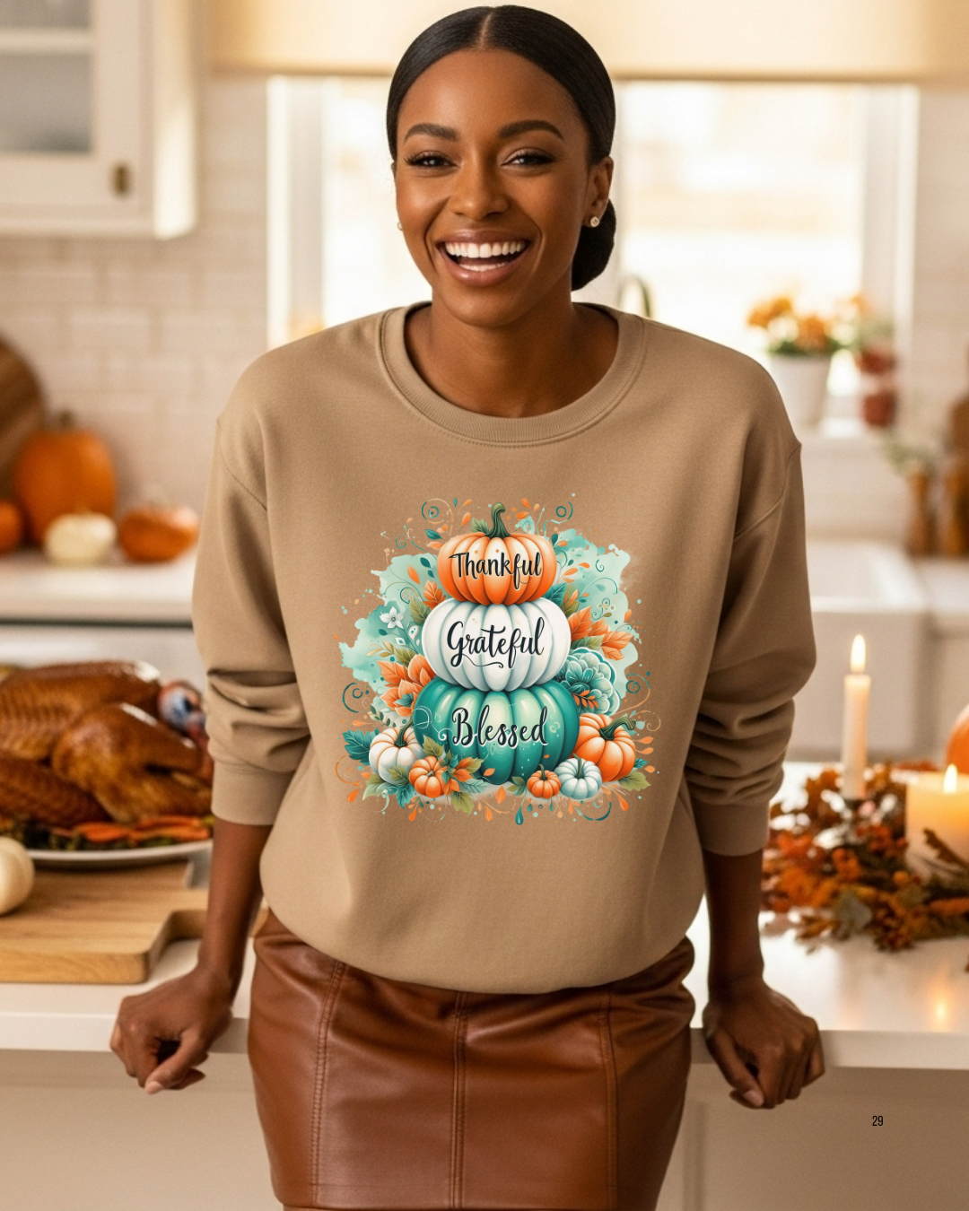 Thankful,Grateful,Blessed-Matte Clear Film Screen Print Transfer