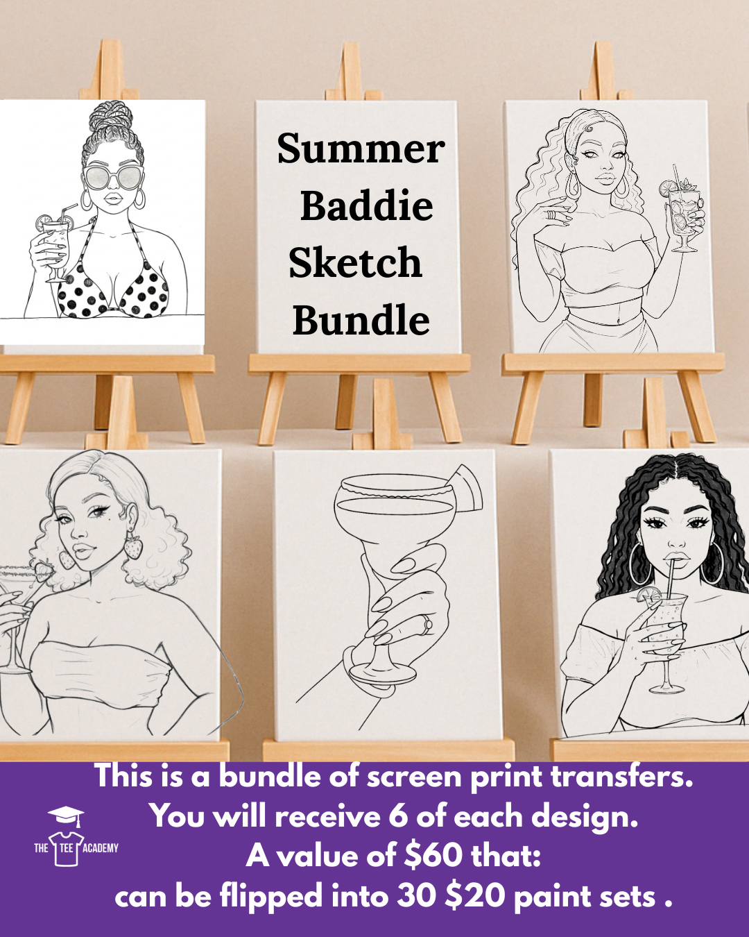 Summer Baddies - Sketch Transfer Bundle
