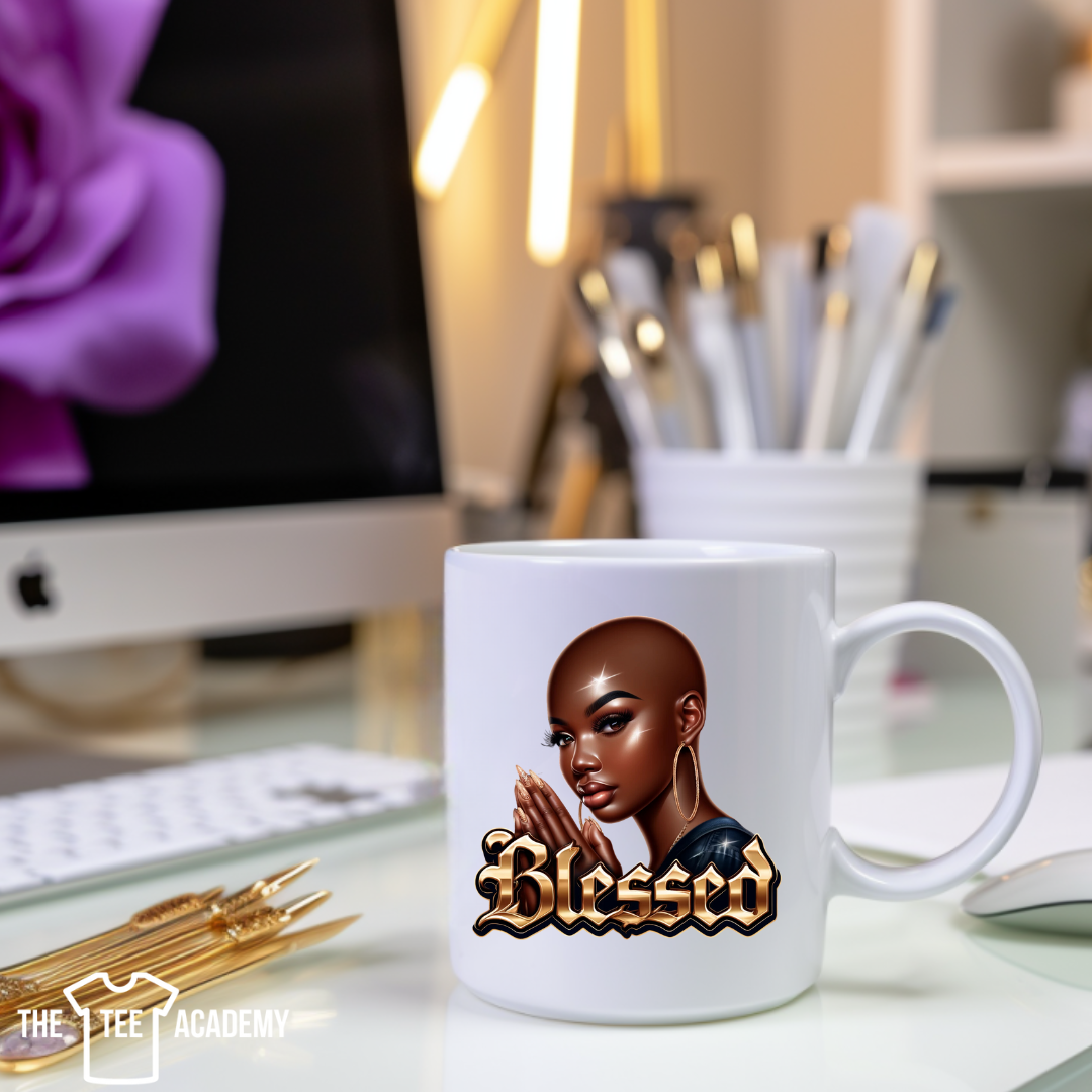 UV DTF Cup Decal - (Bald Baddie) Blessed