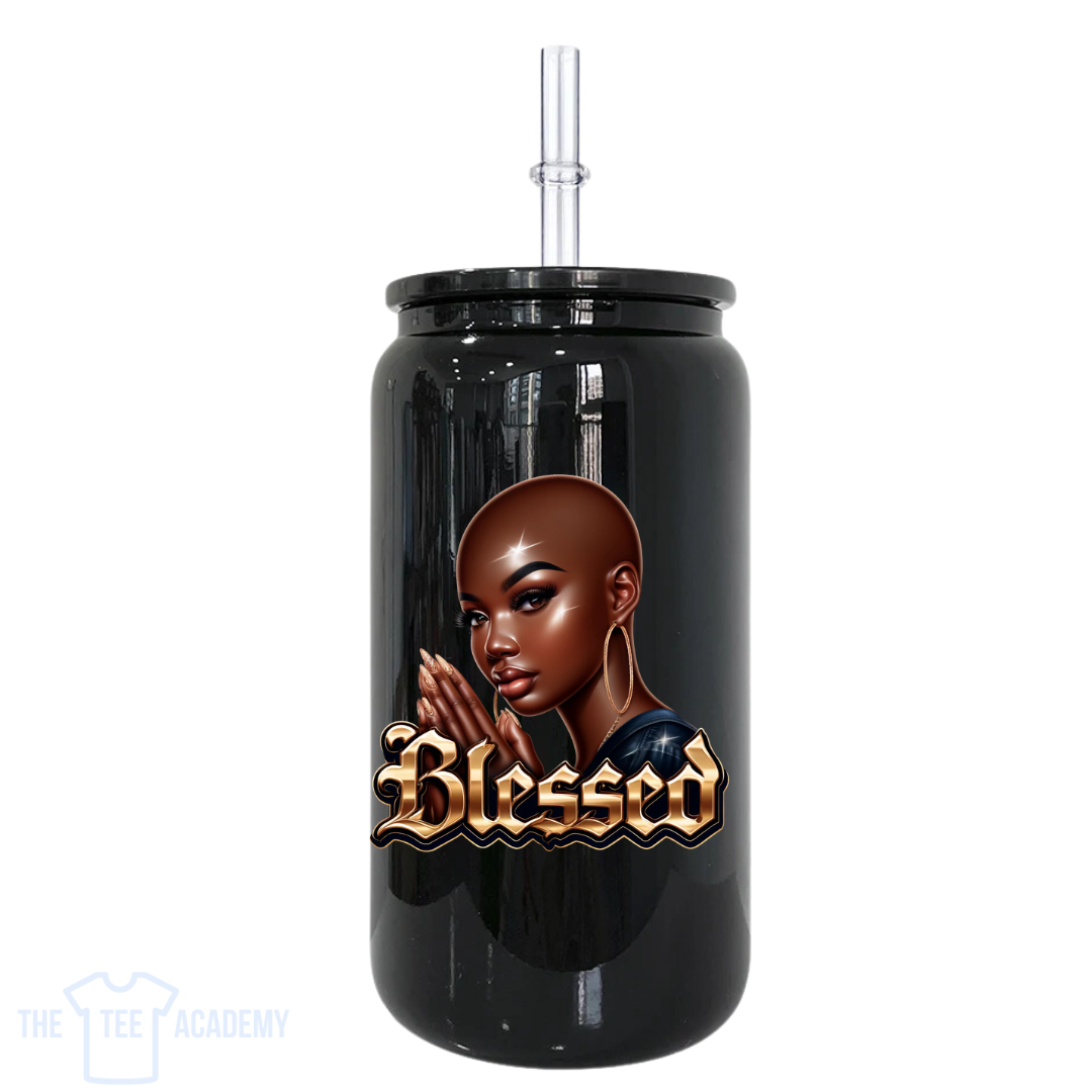 UV DTF Cup Decal - (Bald Baddie) Blessed