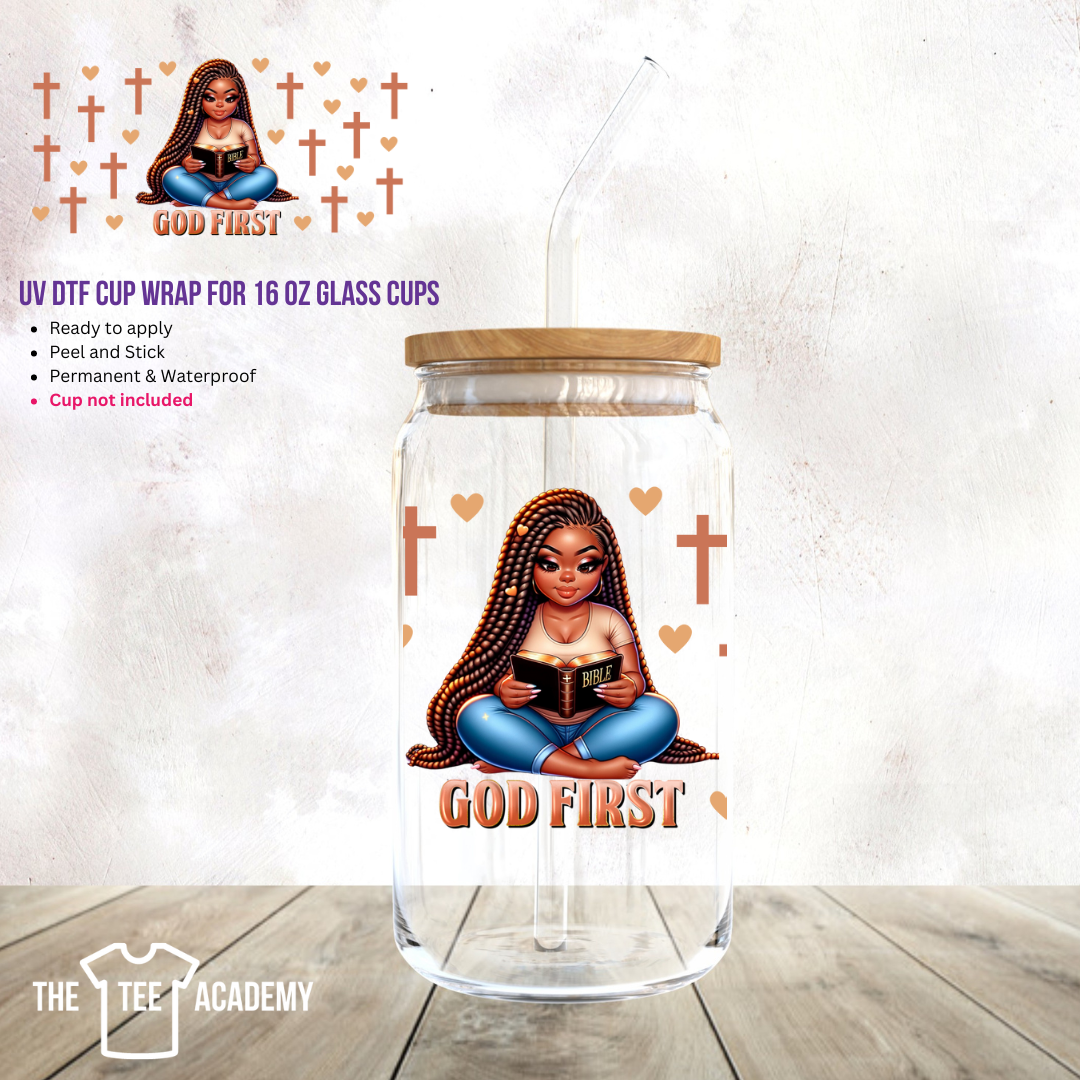 (Reading Bible) God First-UV DTF Cup Wrap
