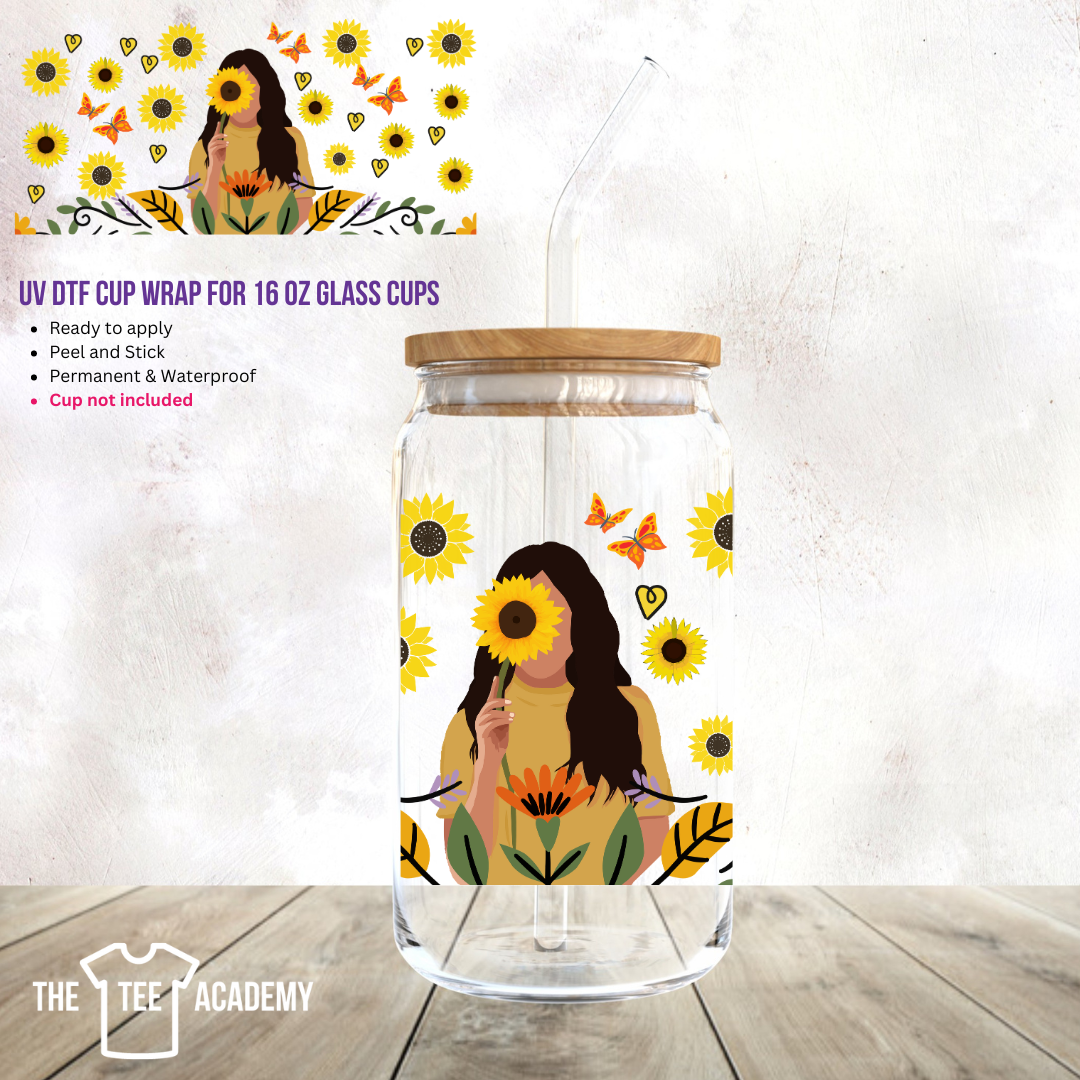 Hippie Sunflowers- UV DTF Cup Wrap