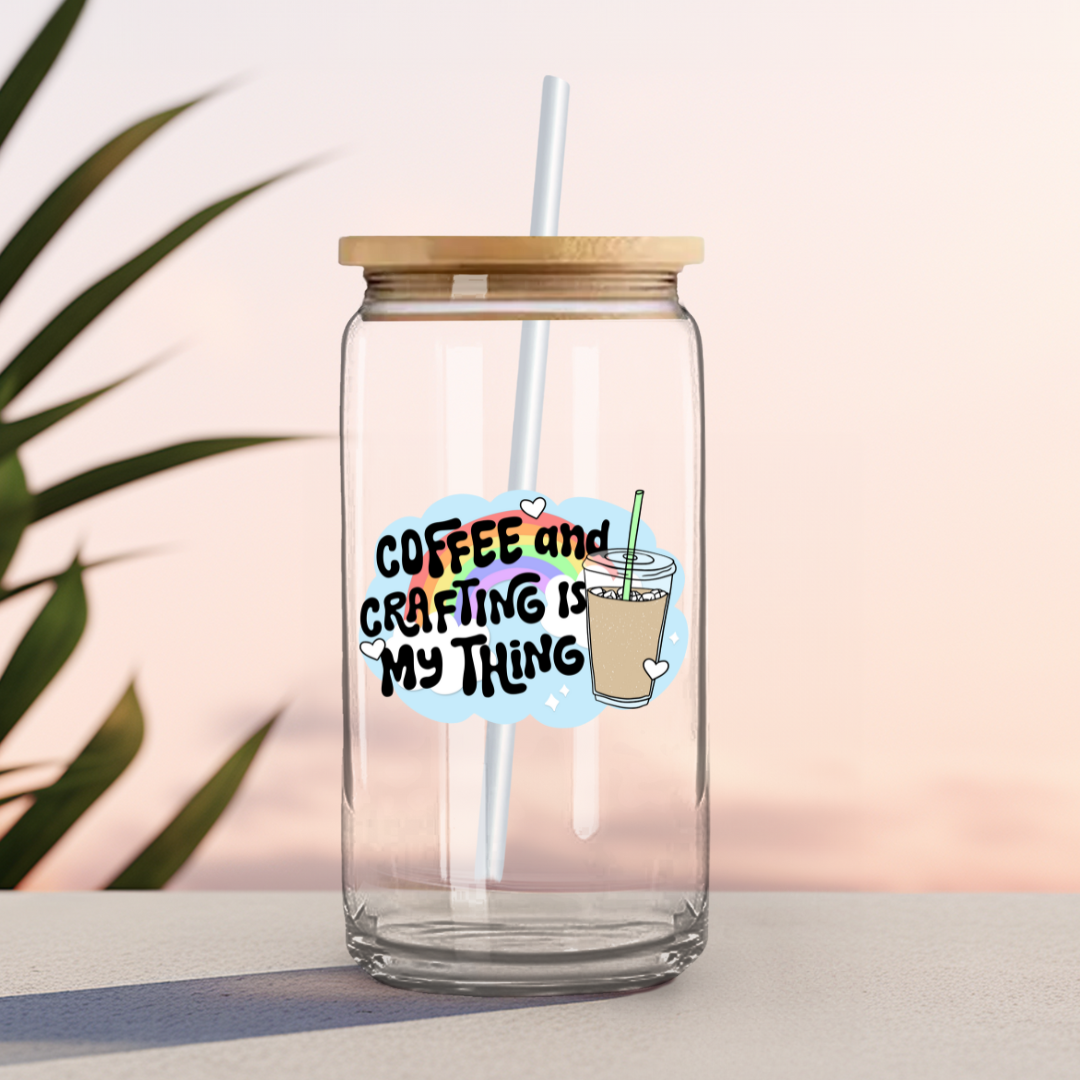 Coffee and Crafting-UV DTF Cup Decal