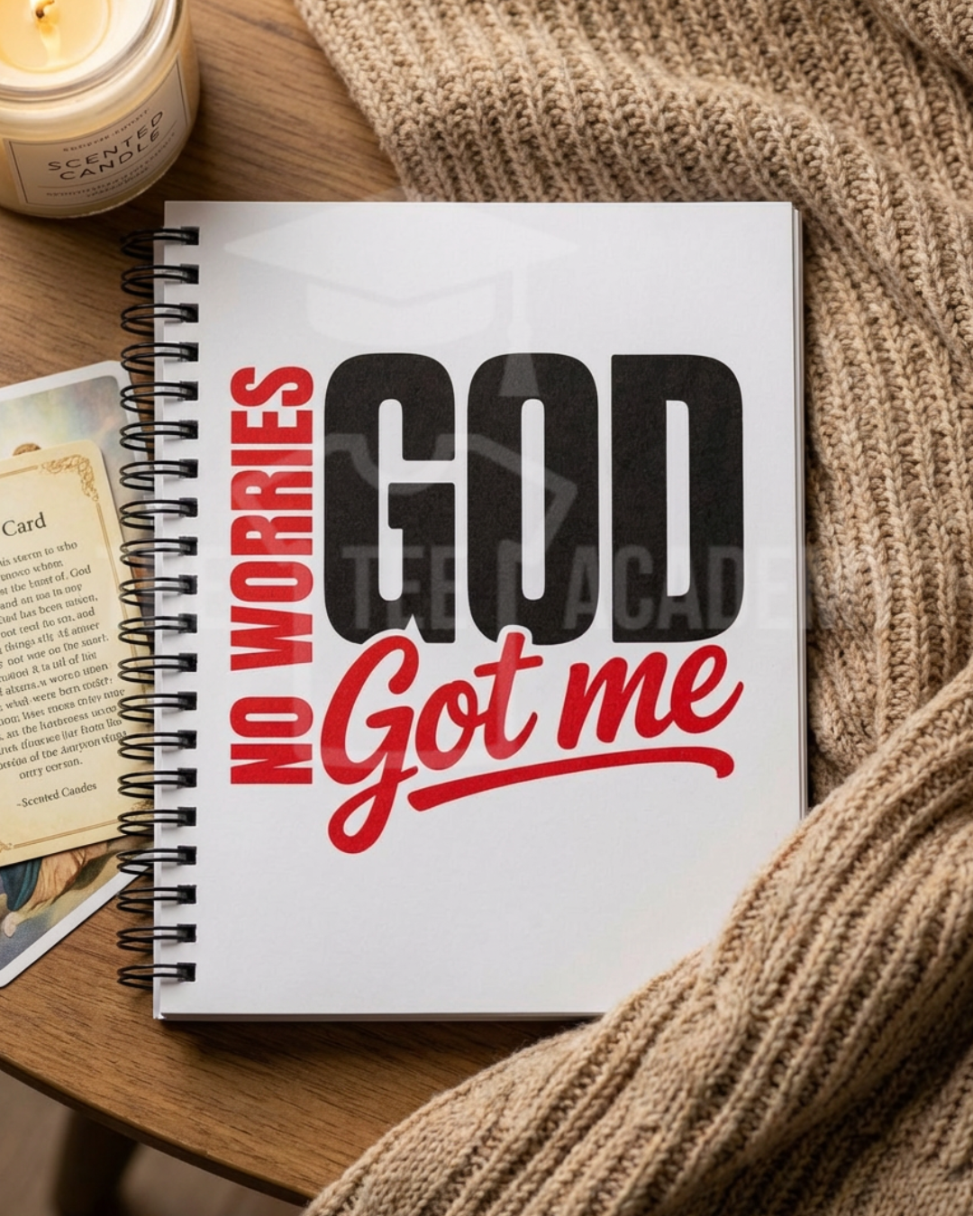 No Worries, God Got Me- UV DTF Planner Cover Decal