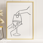 (Sketch Art) Pouring Wine - Screen Print Transfer