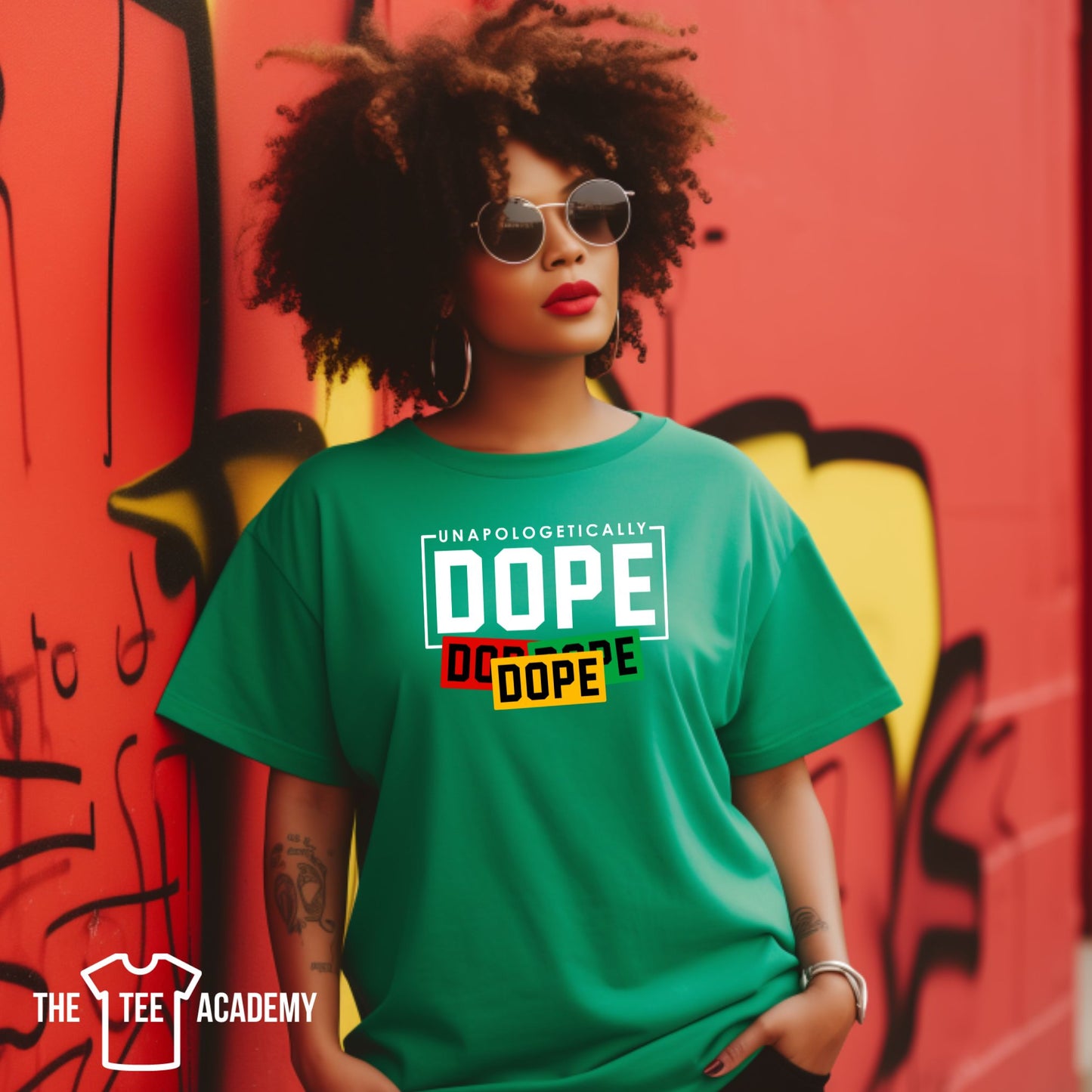 (Red,Yellow, Green) Unapologetically Dope - Matte Clear Film Screen Print Transfer