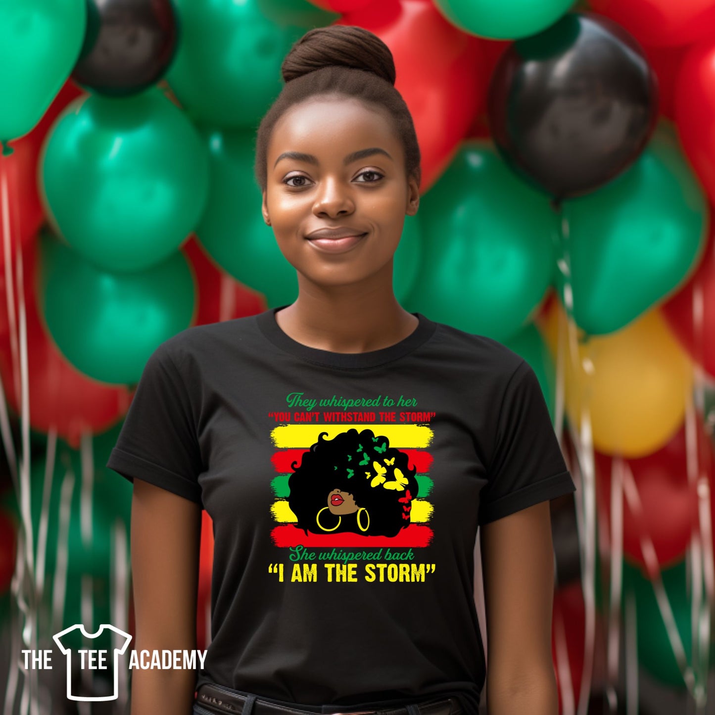 (Red, Yellow, Green) I Am The Storm - Matte Clear Film Screen Print Transfer