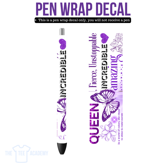 UV DTF Pen Wrap- (Purple) Words Of Affirmations