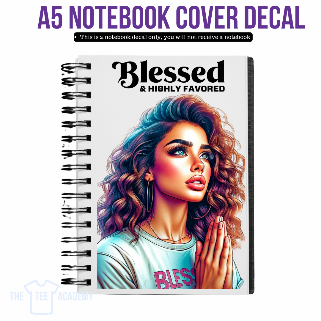 UV DTF Planner Cover Decal - Blessed & Highly Favored