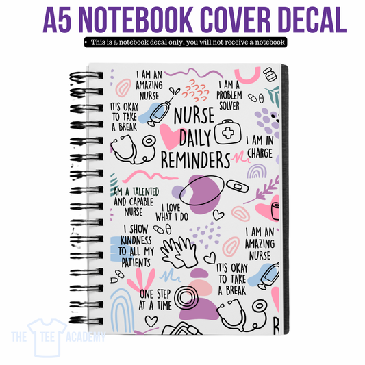 UV DTF Planner Cover Decal - Nurse Daily Reminders