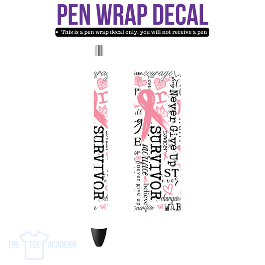 UV DTF Pen Wrap- Warrior Survior