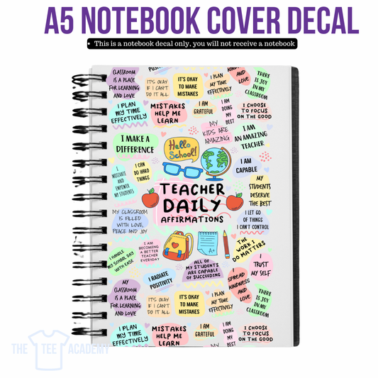 UV DTF Planner Cover Decal - Teacher Daily Affirmations