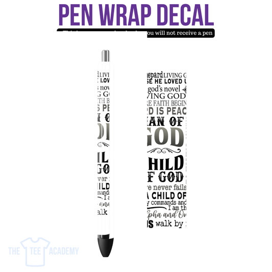 UV DTF Pen Wrap- Man Of God