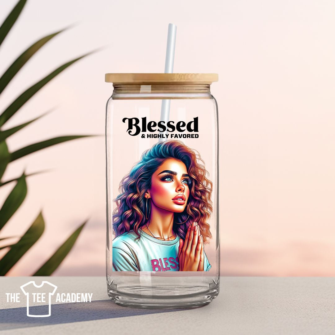 UV DTF Cup Decal - Blessed & Highly Favored