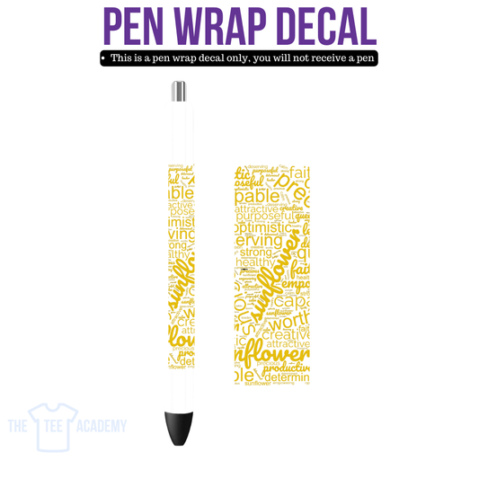 UV DTF Pen Wrap- Sunflower Babe