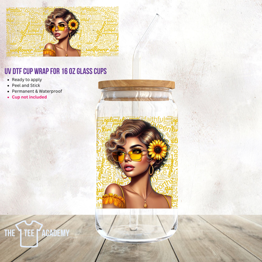 UV DTF Cup Wrap- Sunflower Babe