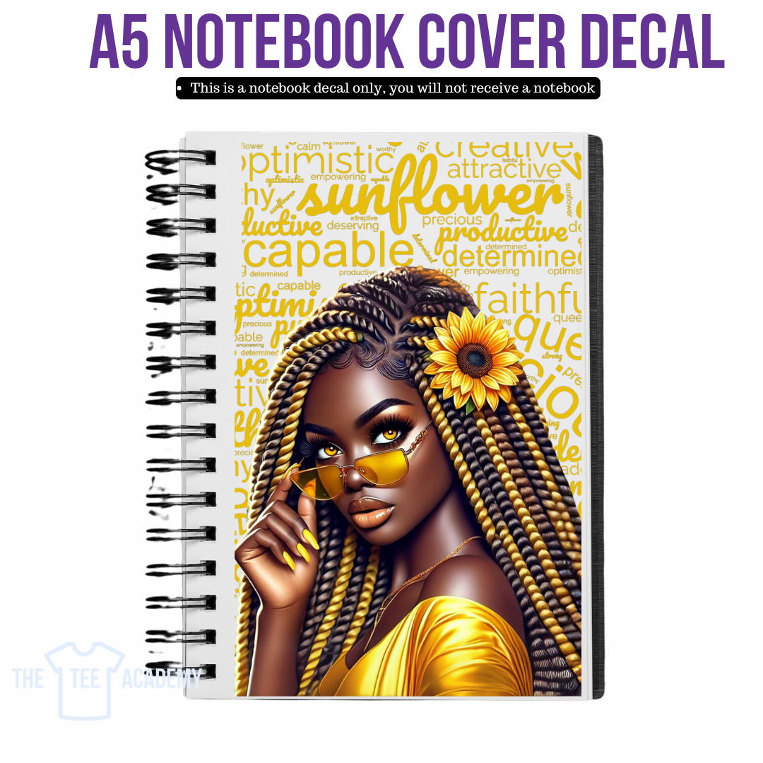 UV DTF Planner Cover Decal - Sunflower Babe