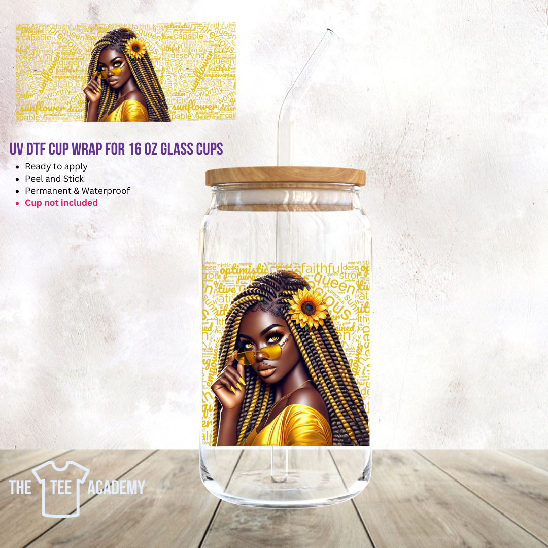 UV DTF Cup Wrap- Sunflower Babe