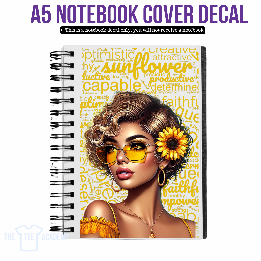 UV DTF Planner Cover Decal - Sunflower Babe