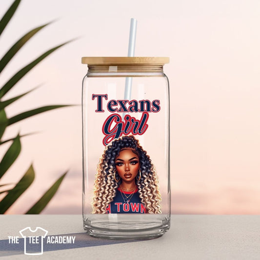 UV DTF Cup Decal- Texans Girl