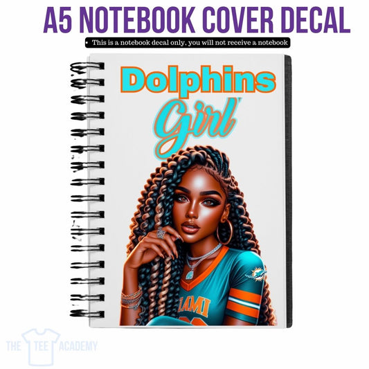 UV DTF Planner Cover Decal - Dolphins Girl