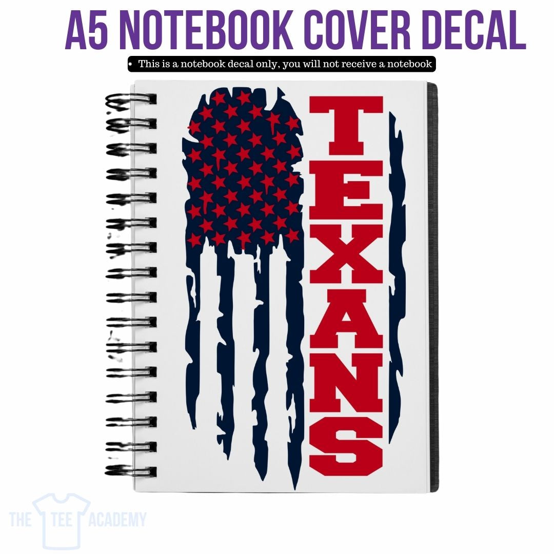 UV DTF Planner Cover Decal - Texans Flag