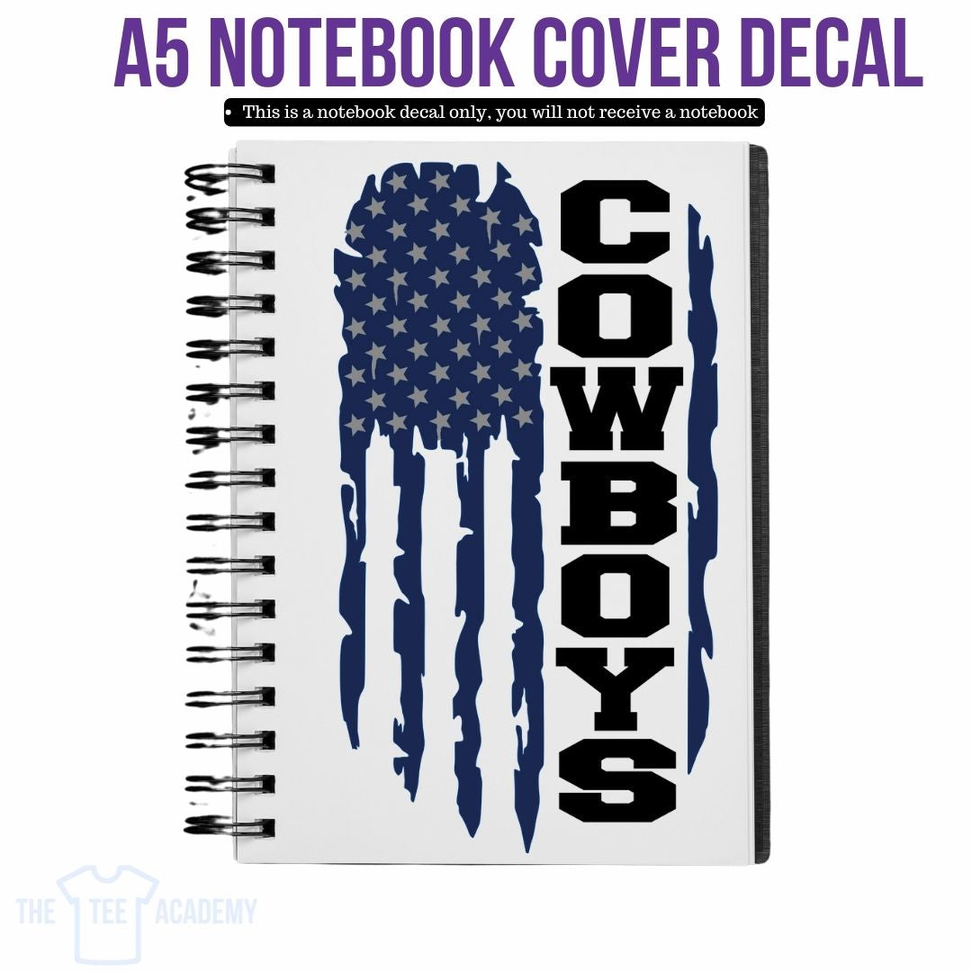 UV DTF Planner Cover Decal - Cowboys Flag