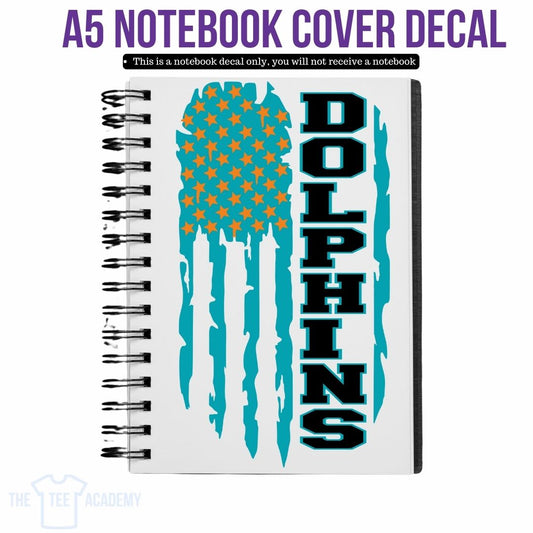 UV DTF Planner Cover Decal - Dolphins Flag