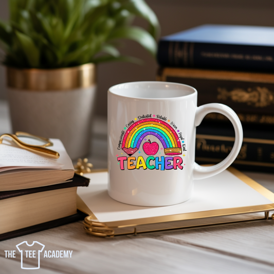 Rainbow Pencil Teacher -UV DTF Cup Decal