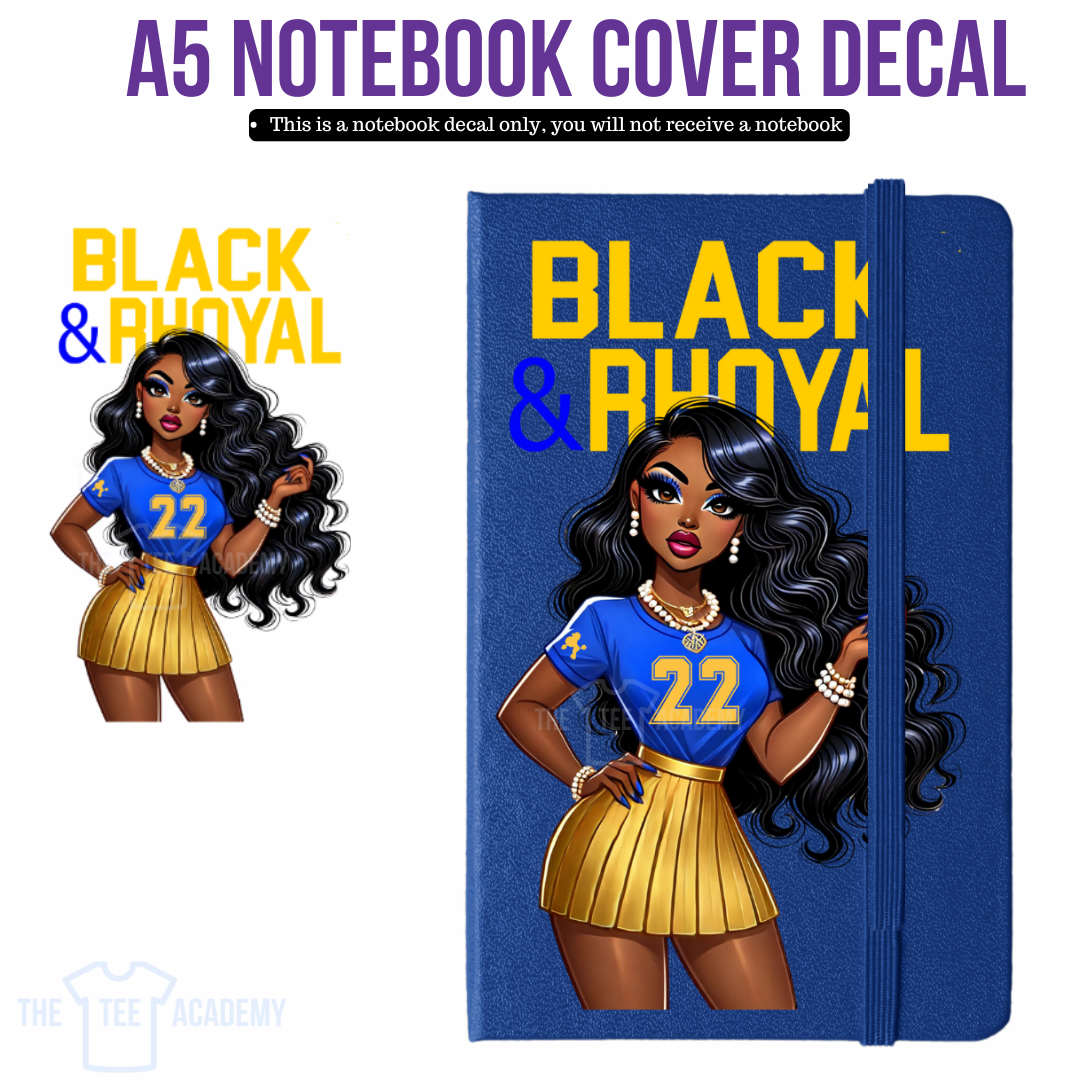 UV DTF Planner Cover Decal -Black & Rhoyal