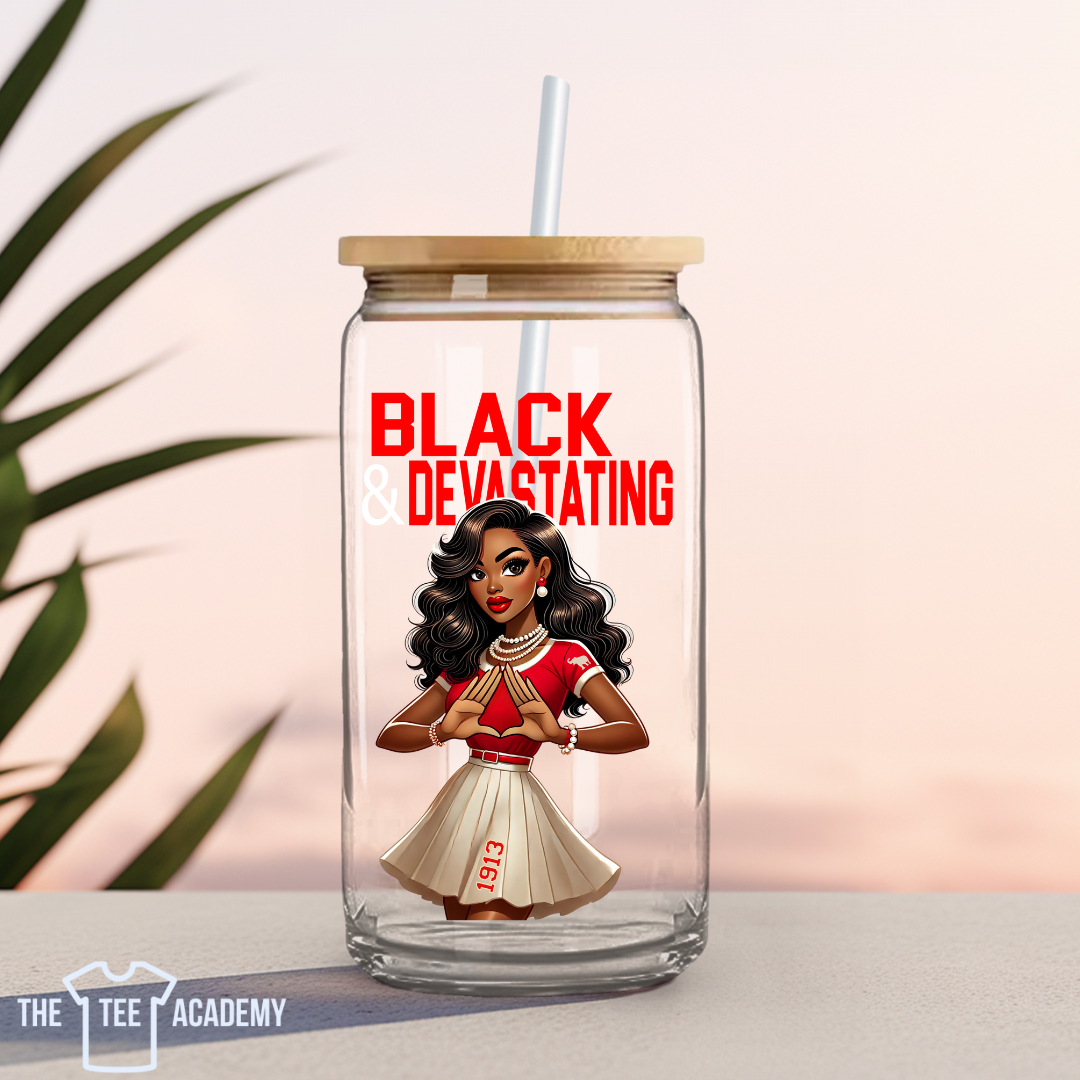 Black & Devastating - UV DTF Cup Decal