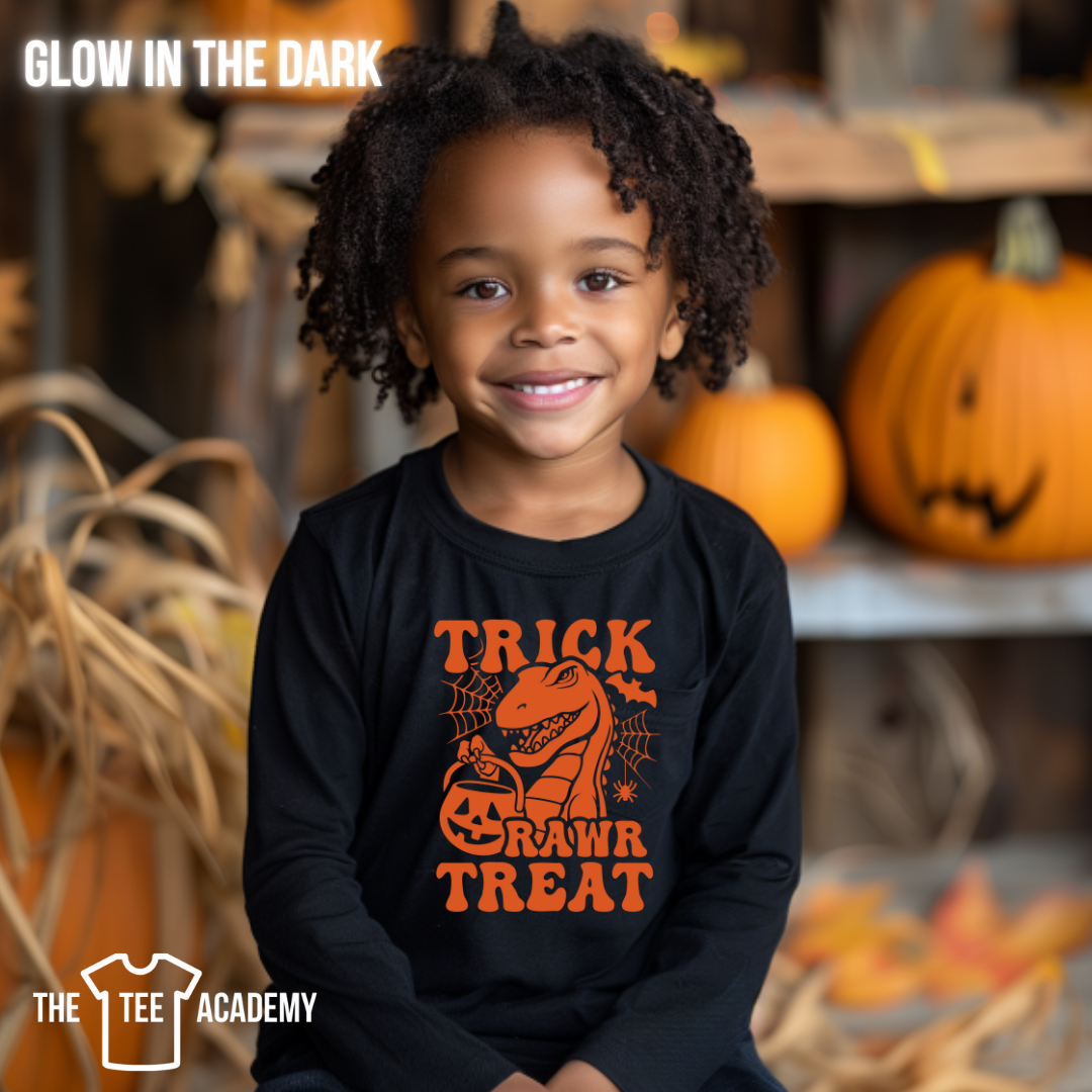 (Glow In The Dark) Trick Rawr Treat- Screen Print Transfer