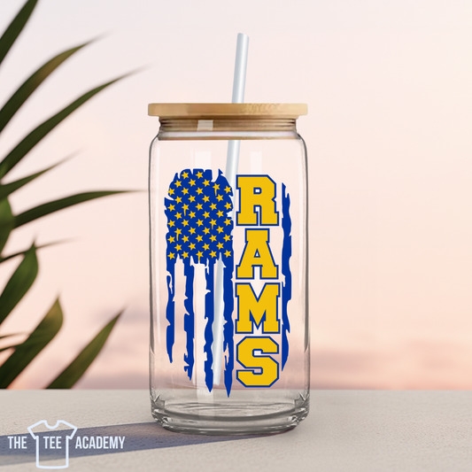 UV DTF Cup Decal- Rams Flag