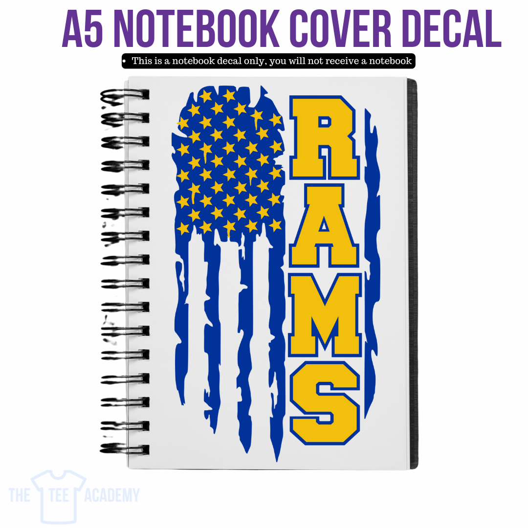 UV DTF Planner Cover Decal - Rams Flag