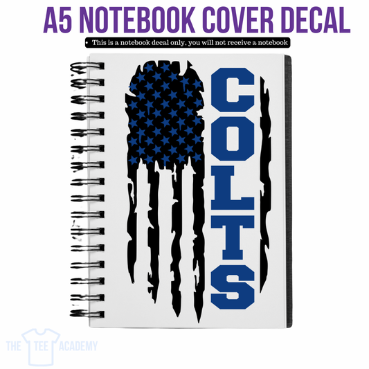 UV DTF Planner Cover Decal - Colts Flag