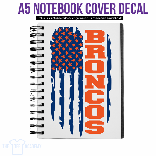 UV DTF Planner Cover Decal - Broncos Flag