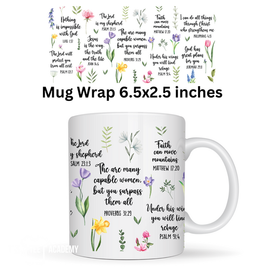 Many Capable Women (flowers)- UV DTF Mug Wrap