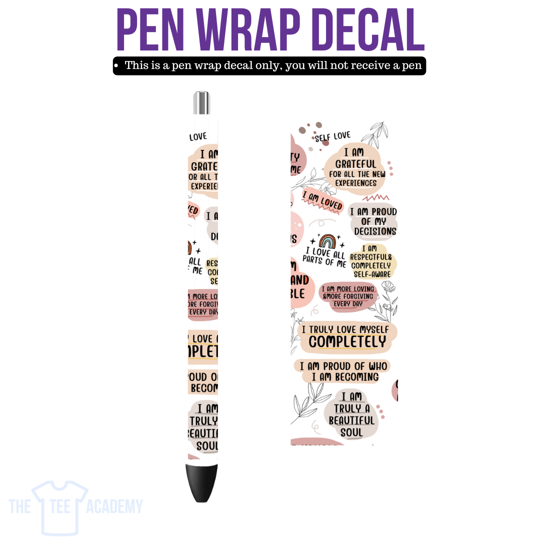 UV DTF Pen Wrap- My Daily Affirmations