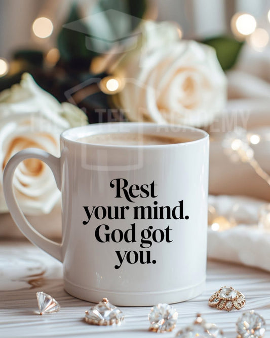 UV DTF Cup Decal - Rest Your Mind, God Got You