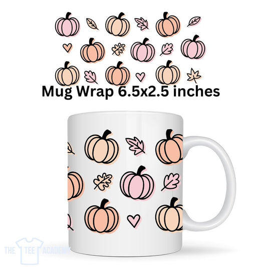 UV DTF Mug Wrap- Pumpkins and Leaves