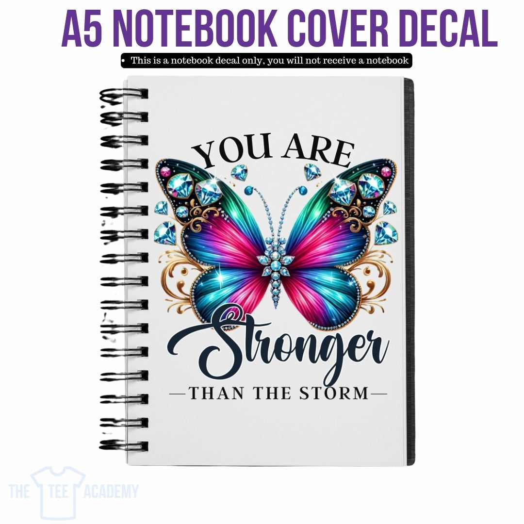 UV DTF Planner Cover Decal - (Butterfly) Stronger Than The Storm