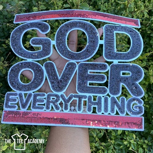 Sequin Patch Transfer- God Over Everything