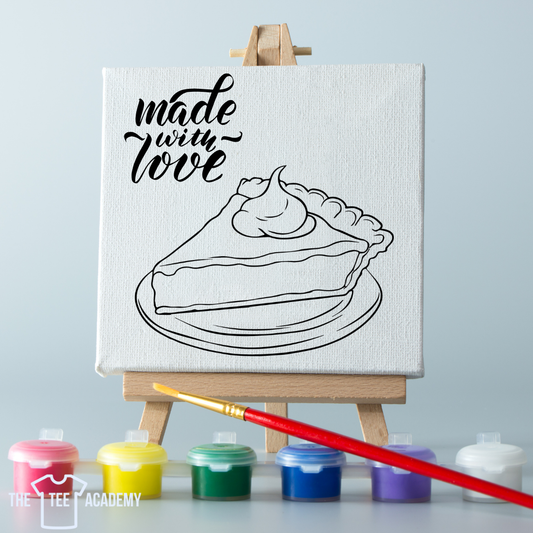 (Sketch Art) Pie, Made With Love- Screen Print Transfer