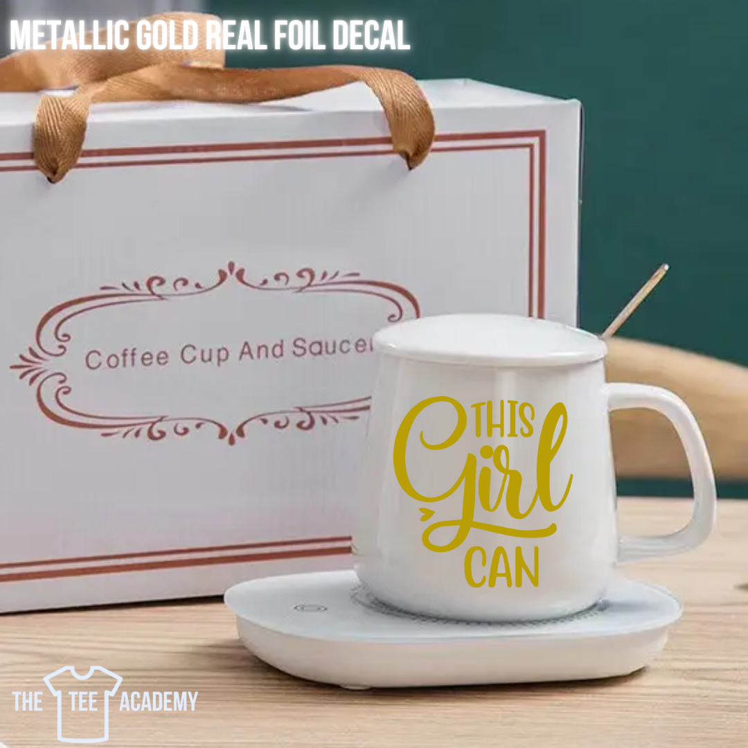 UV DTF Cup Decal - (FOIL Metallic Gold) This Girl Can