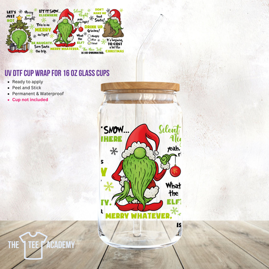 UV DTF Cup Wrap- Merry Whatever Gnome