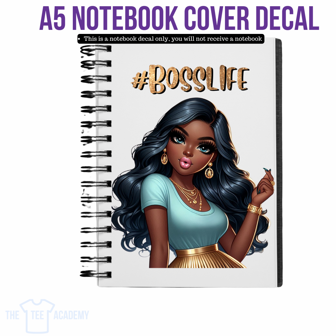 UV DTF Planner Cover Decal - (A5 size) Boss Life Babe