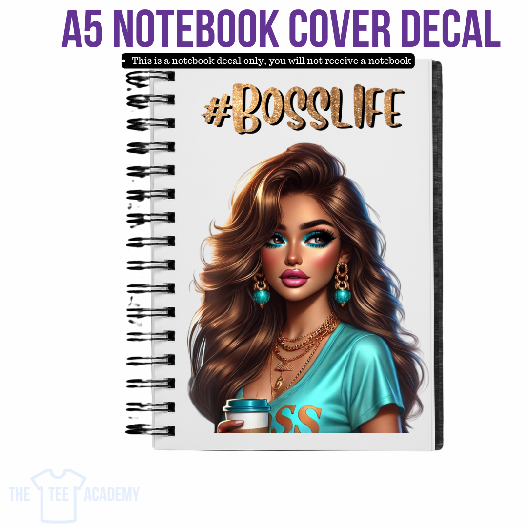 UV DTF Planner Cover Decal - (A5 size) Boss Life Babe