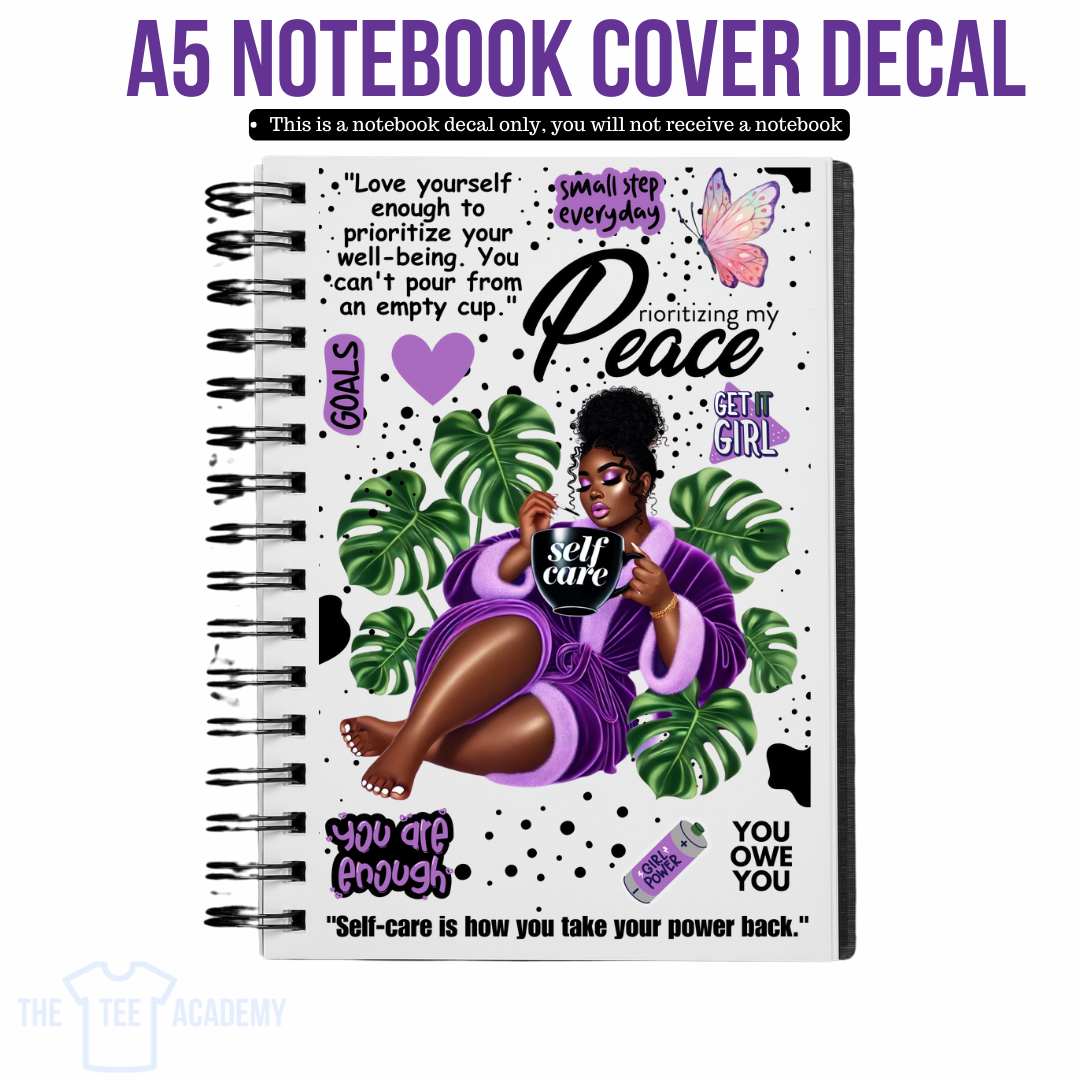 UV DTF Planner Cover Decal - (Purple) Goals and Selfcare