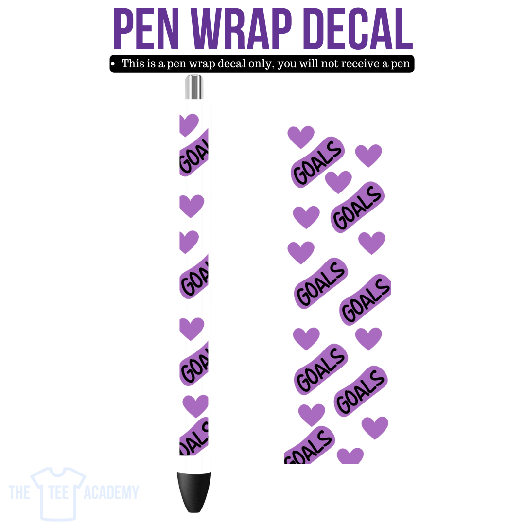 UV DTF Pen Wrap- Purple Goals