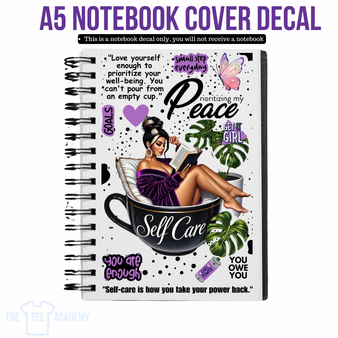 UV DTF Planner Cover Decal - (Purple) Goals and Selfcare